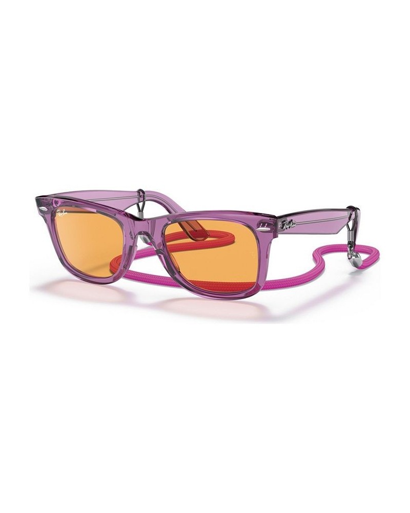 Unisex Sunglasses RB2140 WAYFARER 50 Transparent Violet $39.79 Unisex