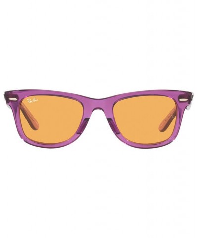 Unisex Sunglasses RB2140 WAYFARER 50 Transparent Violet $39.79 Unisex