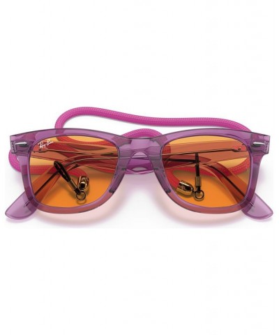 Unisex Sunglasses RB2140 WAYFARER 50 Transparent Violet $39.79 Unisex