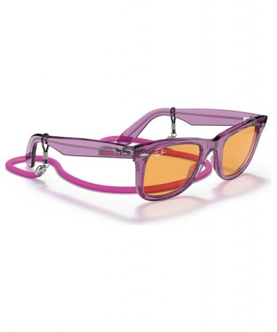 Unisex Sunglasses RB2140 WAYFARER 50 Transparent Violet $39.79 Unisex