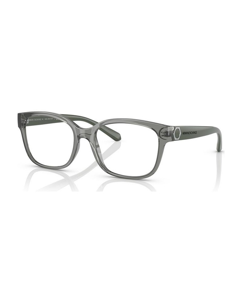 Women's Rectangle Eyeglasses AX3098 Shiny Transparent Tundra $26.18 Womens