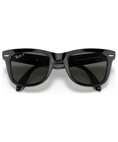 Polarized Sunglasses RB4105 FOLDING WAYFARER Black/Green $51.12 Unisex