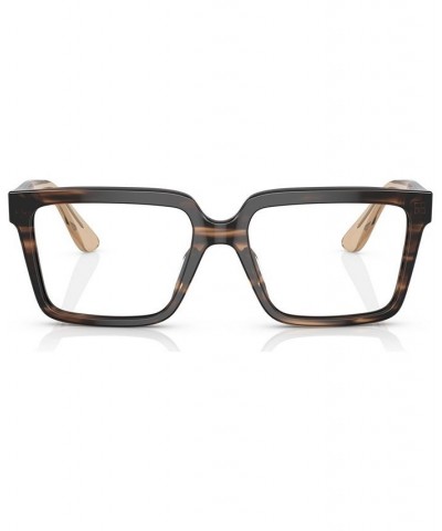 Men's Square Eyeglasses AR7230U53-O Shiny Striped Brown $101.21 Mens