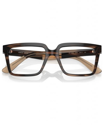 Men's Square Eyeglasses AR7230U53-O Shiny Striped Brown $101.21 Mens