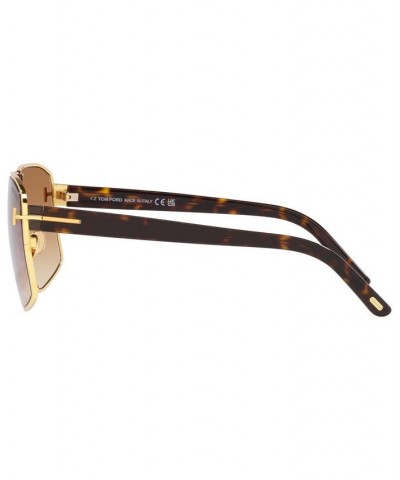 Men's Sunglasses TR001401 66 Gold-Tone Shiny $76.05 Mens