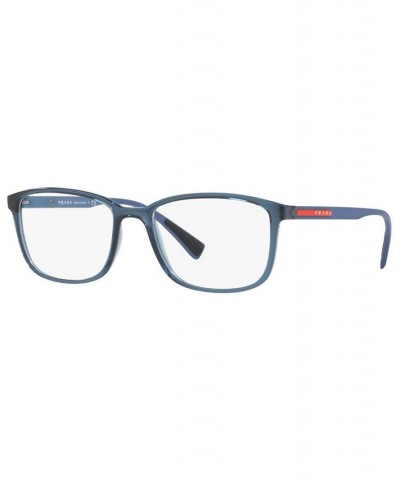 PS 04IV Men's Rectangle Eyeglasses Transparent Azure $29.26 Mens