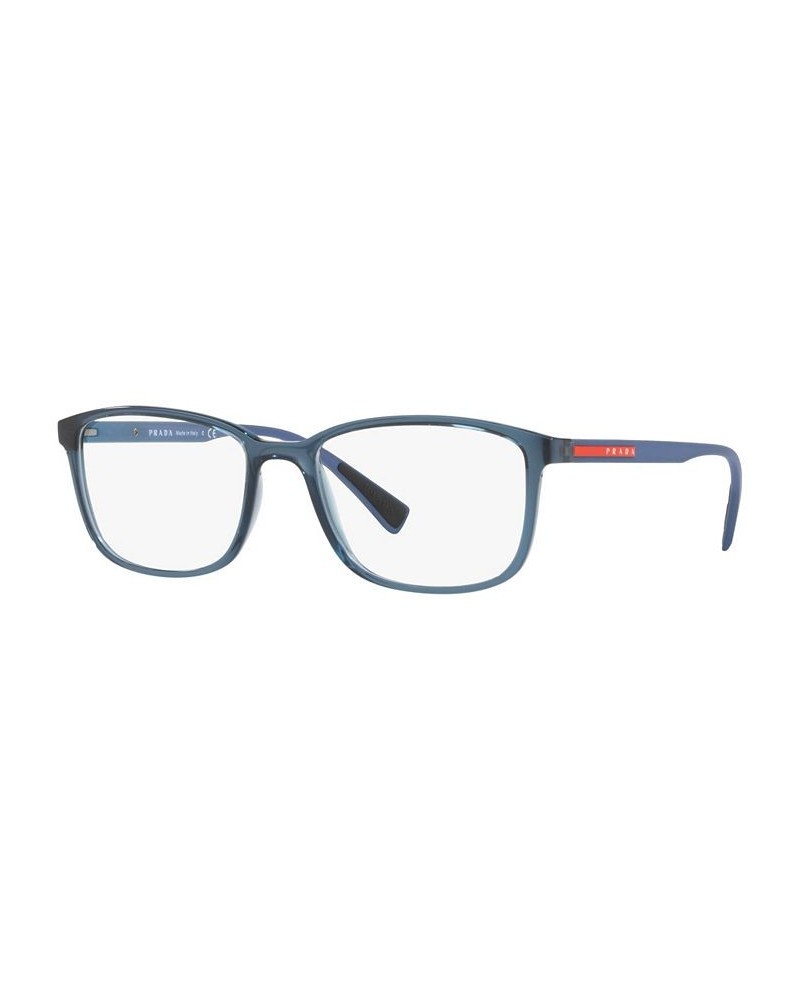 PS 04IV Men's Rectangle Eyeglasses Transparent Azure $29.26 Mens