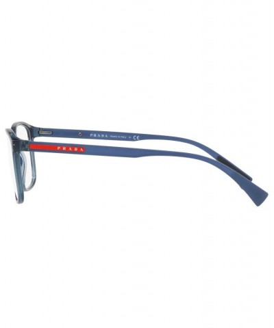 PS 04IV Men's Rectangle Eyeglasses Transparent Azure $29.26 Mens