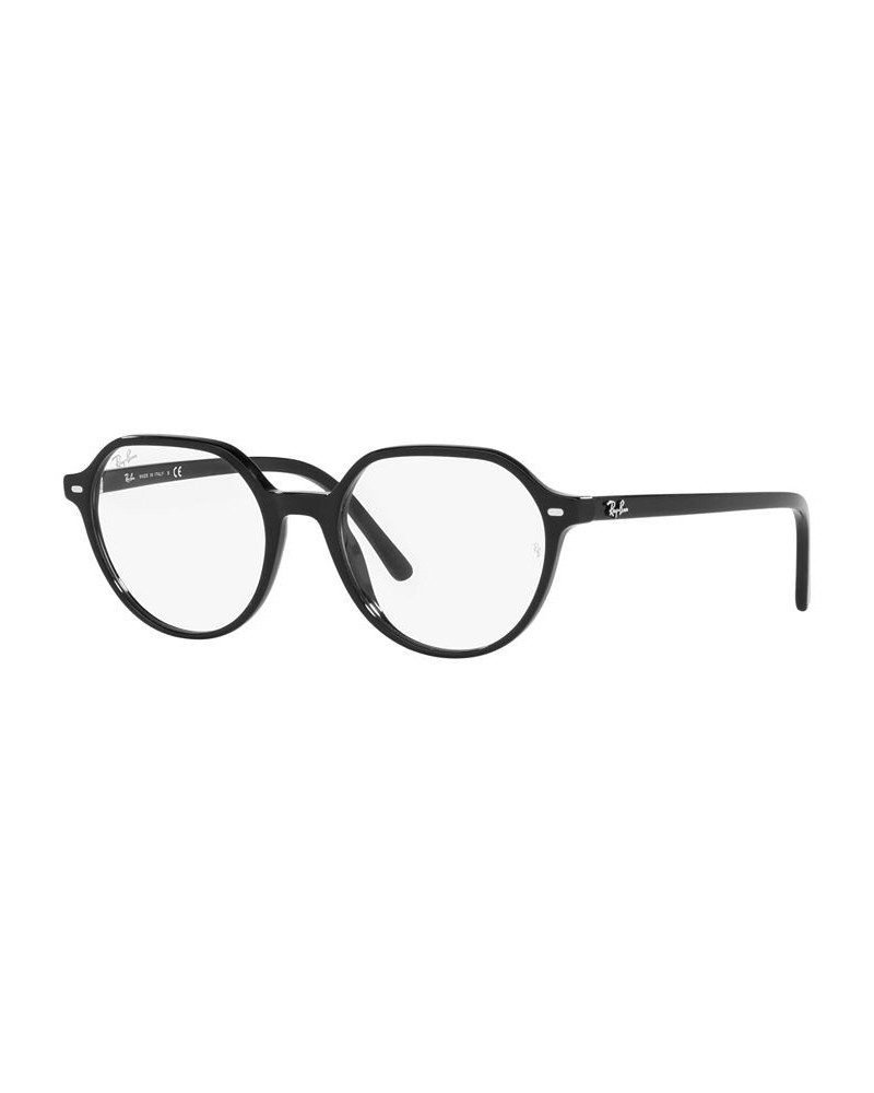 RX5395 Thalia Optics Unisex Square Eyeglasses Black $32.22 Unisex