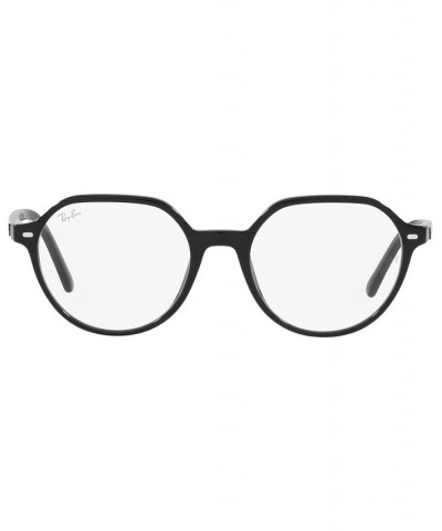 RX5395 Thalia Optics Unisex Square Eyeglasses Black $32.22 Unisex