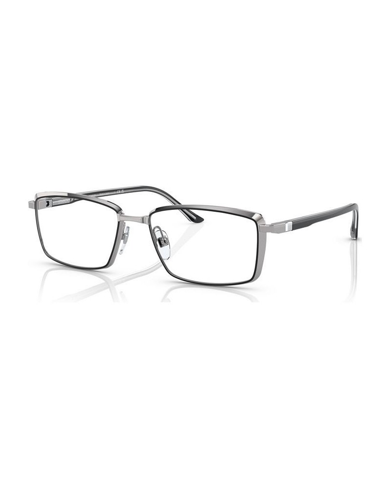 Men's Rectangle Eyeglasses SH2071T56-O Silver-Tone/Black $81.60 Mens