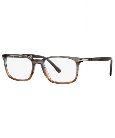 PO3189V Men's Square Eyeglasses Striped Gray/Gradient Brown $94.83 Mens