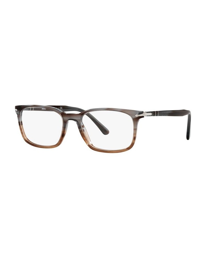 PO3189V Men's Square Eyeglasses Striped Gray/Gradient Brown $94.83 Mens