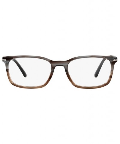 PO3189V Men's Square Eyeglasses Striped Gray/Gradient Brown $94.83 Mens