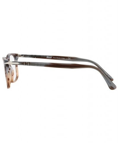 PO3189V Men's Square Eyeglasses Striped Gray/Gradient Brown $94.83 Mens