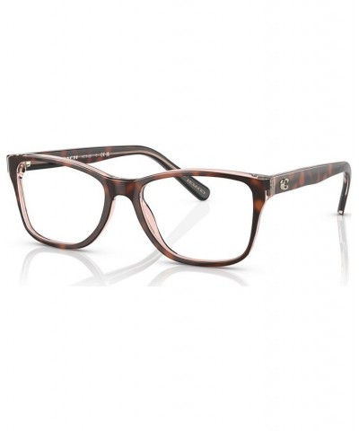 Women's Rectangle Eyeglasses HC612952-O Tortoise on Transparent Pink $23.52 Womens