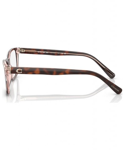 Women's Rectangle Eyeglasses HC612952-O Tortoise on Transparent Pink $23.52 Womens