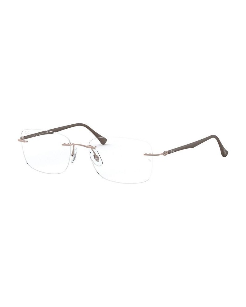 RX8725 Unisex Rectangle Eyeglasses Brown $33.60 Unisex