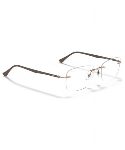 RX8725 Unisex Rectangle Eyeglasses Brown $33.60 Unisex