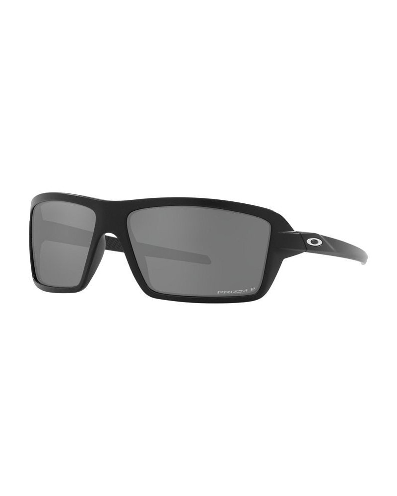 Men's Polarized Sunglasses OO9129 Cables 63 Matte Black $36.10 Mens