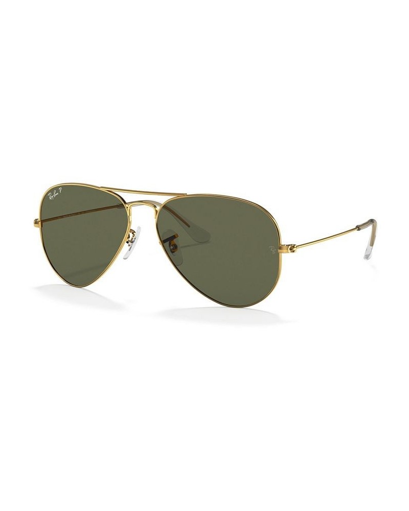 Polarized Sunglasses RB3025 AVIATOR CLASSIC BLACK MATTE/GREEN POLAR $40.47 Unisex