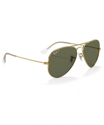 Polarized Sunglasses RB3025 AVIATOR CLASSIC BLACK MATTE/GREEN POLAR $40.47 Unisex