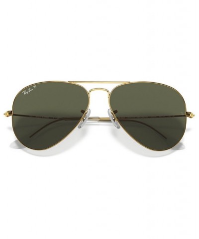 Polarized Sunglasses RB3025 AVIATOR CLASSIC BLACK MATTE/GREEN POLAR $40.47 Unisex