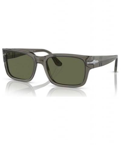 Men's Polarized Sunglasses 0PO3315S963R55W 55 Transparent Taupe Gray $40.37 Mens