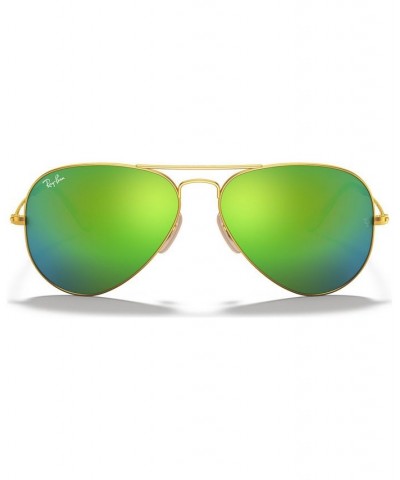 Sunglasses RB3025 AVIATOR MIRROR Gold Matte/Green Mirror $41.36 Unisex