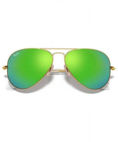 Sunglasses RB3025 AVIATOR MIRROR Gold Matte/Green Mirror $41.36 Unisex