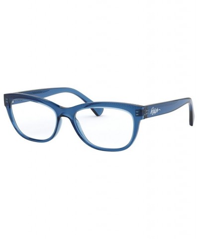 RA7113 Women's Pillow Eyeglasses Shiny Transparent Blue $37.80 Womens