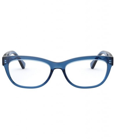 RA7113 Women's Pillow Eyeglasses Shiny Transparent Blue $37.80 Womens