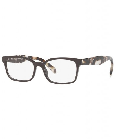 Women's Rectangle Low Bridge Fit Eyeglasses PR 18TVF Brown $64.20 Womens