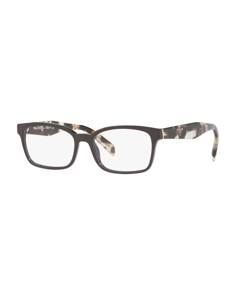 Women's Rectangle Low Bridge Fit Eyeglasses PR 18TVF Brown $64.20 Womens