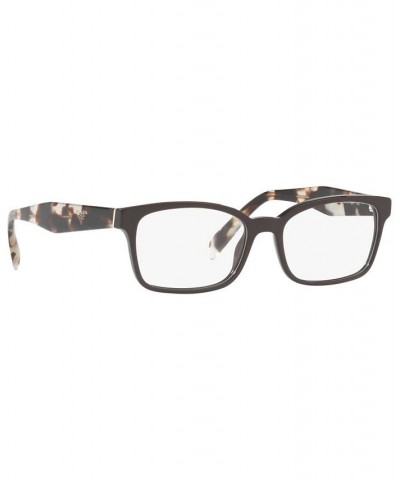 Women's Rectangle Low Bridge Fit Eyeglasses PR 18TVF Brown $64.20 Womens