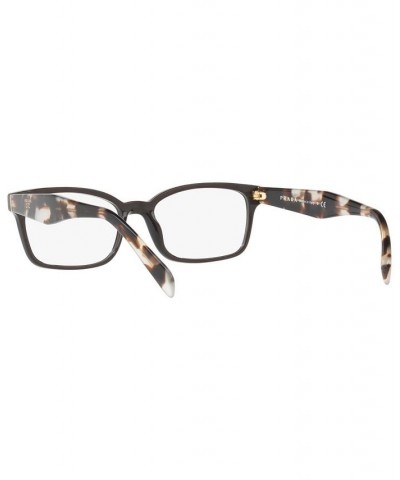 Women's Rectangle Low Bridge Fit Eyeglasses PR 18TVF Brown $64.20 Womens