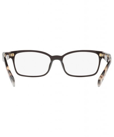 Women's Rectangle Low Bridge Fit Eyeglasses PR 18TVF Brown $64.20 Womens