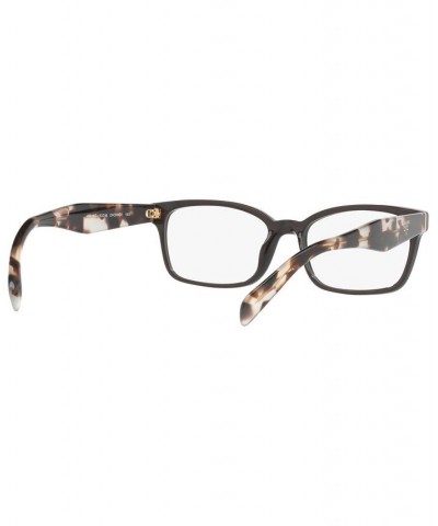 Women's Rectangle Low Bridge Fit Eyeglasses PR 18TVF Brown $64.20 Womens