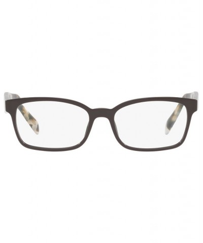 Women's Rectangle Low Bridge Fit Eyeglasses PR 18TVF Brown $64.20 Womens