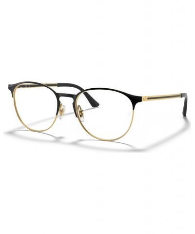 RX6375 Unisex Round Eyeglasses Gold Blk $26.56 Unisex