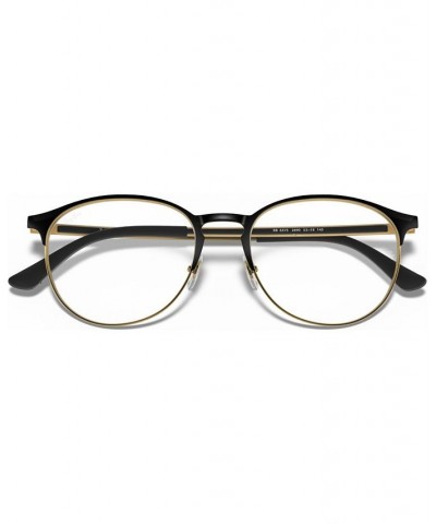 RX6375 Unisex Round Eyeglasses Gold Blk $26.56 Unisex