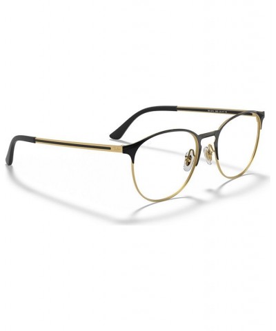 RX6375 Unisex Round Eyeglasses Gold Blk $26.56 Unisex