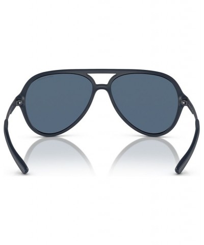 Men's Low Bridge Fit Sunglasses AX4133SF Matte Blue $22.96 Mens