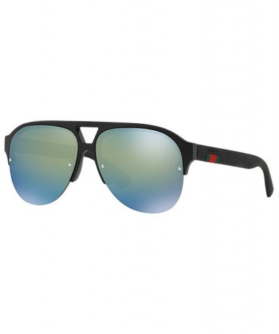 Sunglasses GG0170S BLACK MATTE / BLUE MIRROR $100.05 Unisex