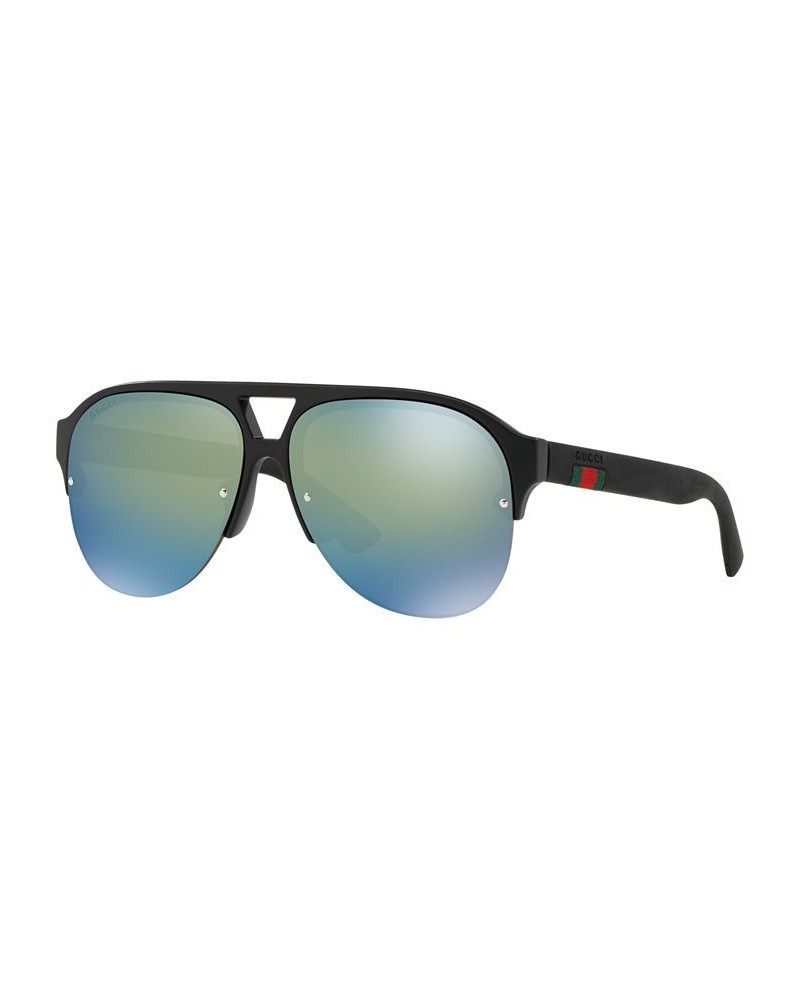 Sunglasses GG0170S BLACK MATTE / BLUE MIRROR $100.05 Unisex