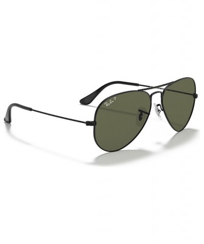 Polarized Sunglasses RB3025 AVIATOR CLASSIC BLACK/GREEN POLAR $57.51 Unisex