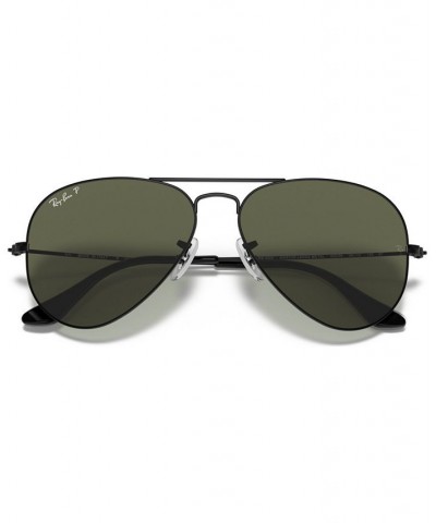 Polarized Sunglasses RB3025 AVIATOR CLASSIC BLACK/GREEN POLAR $57.51 Unisex