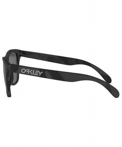 Men's Low Bridge Fit Sunglasses OO9245 Frogskins 54 Black $31.68 Mens