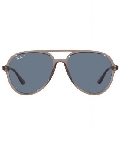 Unisex Polarized Low Bridge Fit Sunglasses RB4376F 57 Transparent Gray $29.75 Unisex