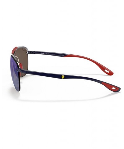 Men's Polarized Sunglasses RB3662M Scuderia Ferrari Collection 59 SILVER/GREY MIR BLUE POLAR $54.60 Mens